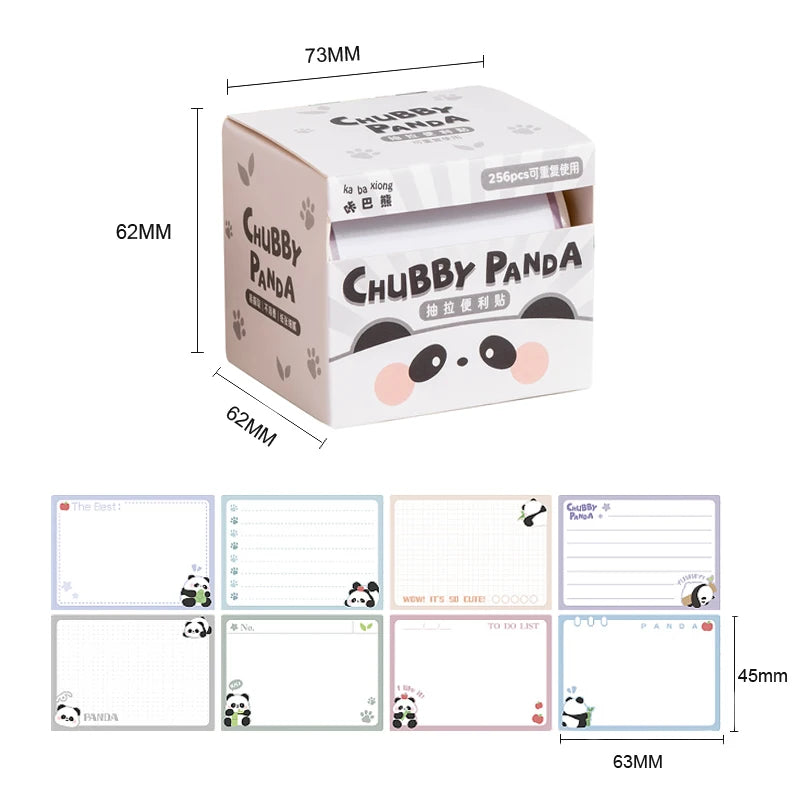 256 Sheets/Pack Cute Animal Sticky Notes Capybara Memo Pads Paper Panda Note Pad Cartoon Self-Adhesive Memo Sheet Creative Index