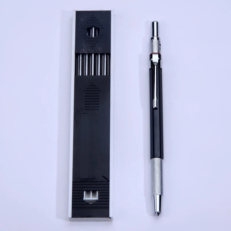 2.0MM Metal Mechanical Pencils Set HB Lead Automatic Pencils For Students Drawing Writing Pencil Stationery School Office Supply
