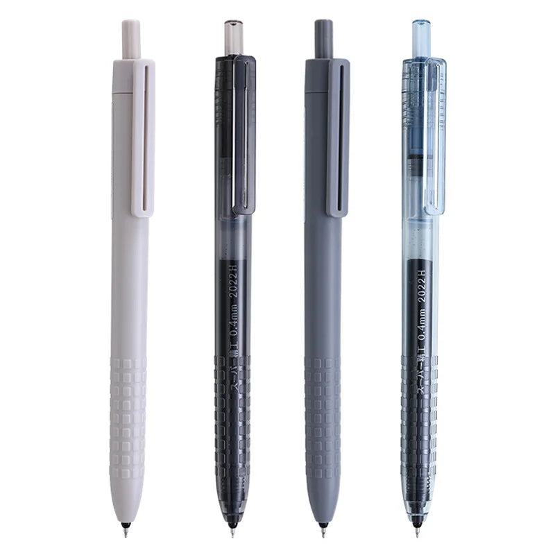 4PCS/Sets Grey Series Gel Pen 0.4MM Black Gel Ink Pen Business Signature Pen ST Point Neutral Pen For Students Office Supply New