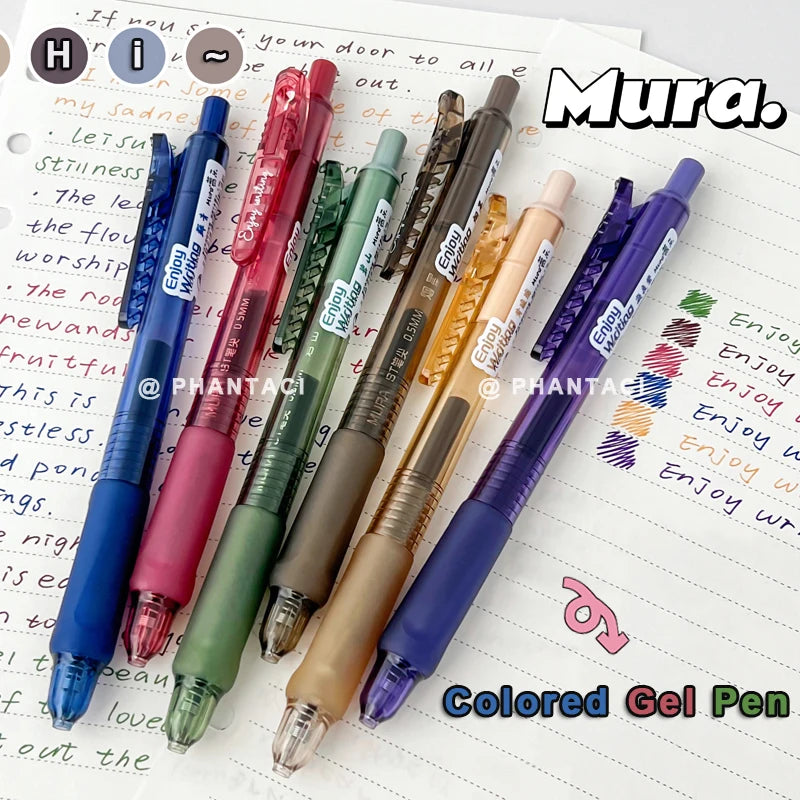 6PCS/Set Retro Color Gel Pen For Students 0.5MM Multicolored Gel Ink Pen Painting Graffiti Writing Pen Vintage Colored Pen New