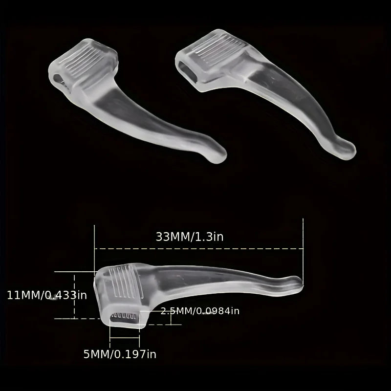 3 Pairs Silicone Anti-Slip Eyeglass Hooks-Comfortable&Secure Glasses Holders for Activities,Fashionable Design,Eyewear Accessory