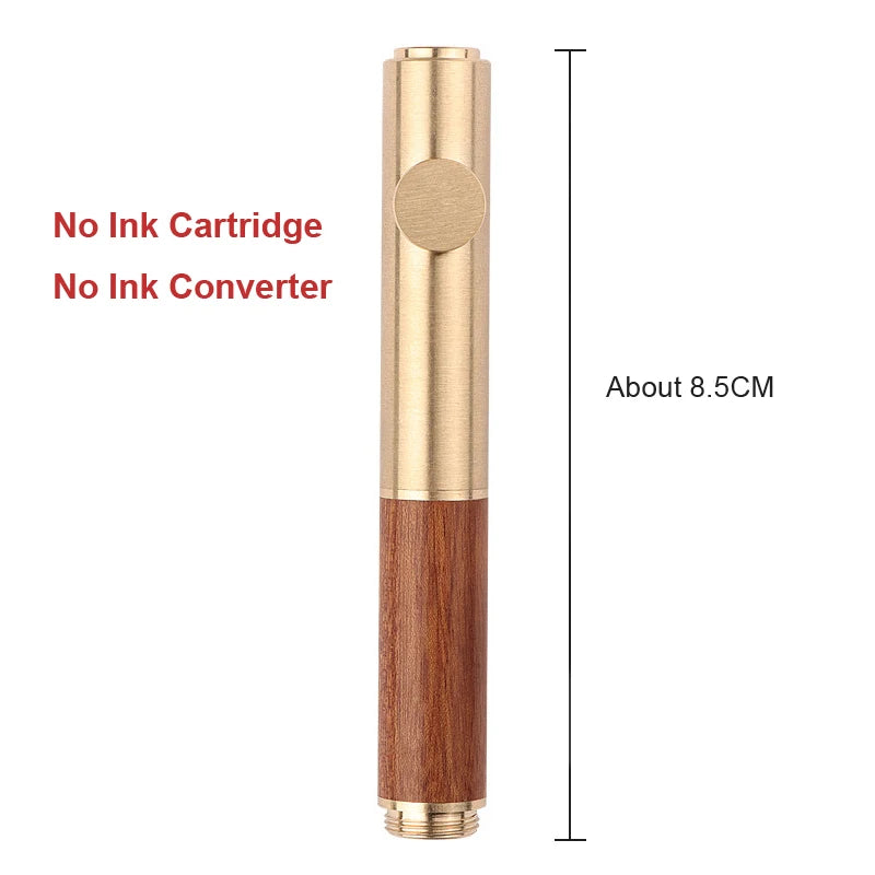 Retro Mini Fountain Pen Brass Pocket Pen 0.5MM Vintage Wooden Fountain Pen For Students Metal Writting Pen Business Gifts Supply