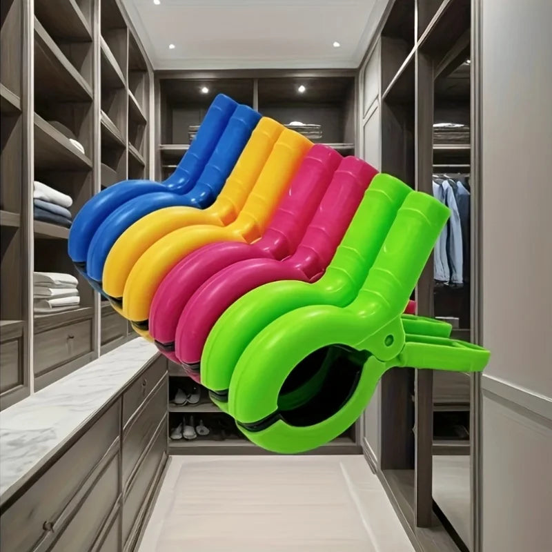 8pcs/set Large Beach Towel Clips for Beach/ Pool/ Cruise Chairs, Heavy-Duty, Clothes Pins, Windproof, Clothes Pins