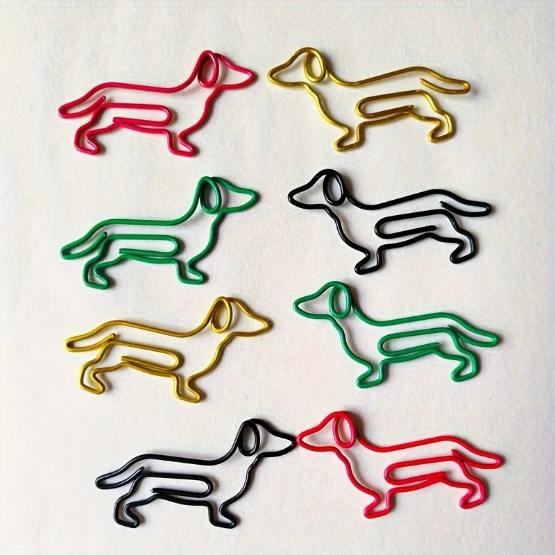 10/20/30pcs Dachshund-Shaped Paper Clips-Iron Material,Cute&Playful Design for Office Supplies,Stationery,Crafts,Craft Supplies
