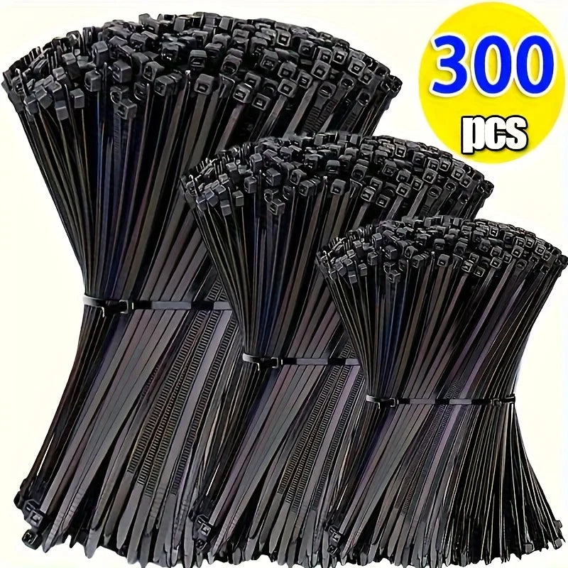 300pcs Heavy-Duty Self-Locking Cable Ties - Adjustable Waterproof Zip Tie, Anti-Sagging & Slide | Wear Resistant | Bend Proof
