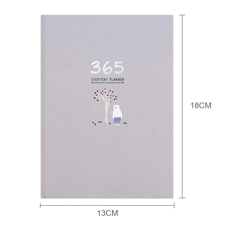 365 Planner Agenda Notebook Colorful Inner Page Illustration Yearly Daily Plan Journal Diary Book Record Life Stationery Gifts