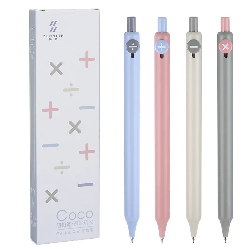 4PCS/Set Butterfly Series Button Gel Pen Cute Gel Ink Pen Quick Drying Writting Pen For Student High Quality Pen Office Supplies