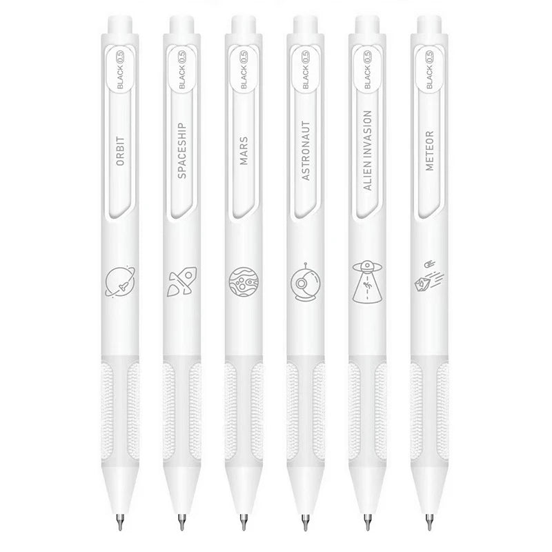 6PCS/Sets Universe Series Gel Pen For Students 0.5MM Black Refill Gel Ink Pen Cute Writing Pen Office School Supplies New Arrive