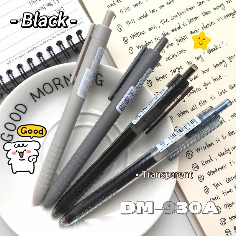 4PCS/Sets Grey Series Gel Pen 0.4MM Black Gel Ink Pen Business Signature Pen ST Point Neutral Pen For Students Office Supply New